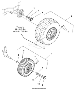 Wheels And Tires Group Diagram and Parts List for 2690519 (107277741)(2005) Briggs and Stratton Lawn Tractor